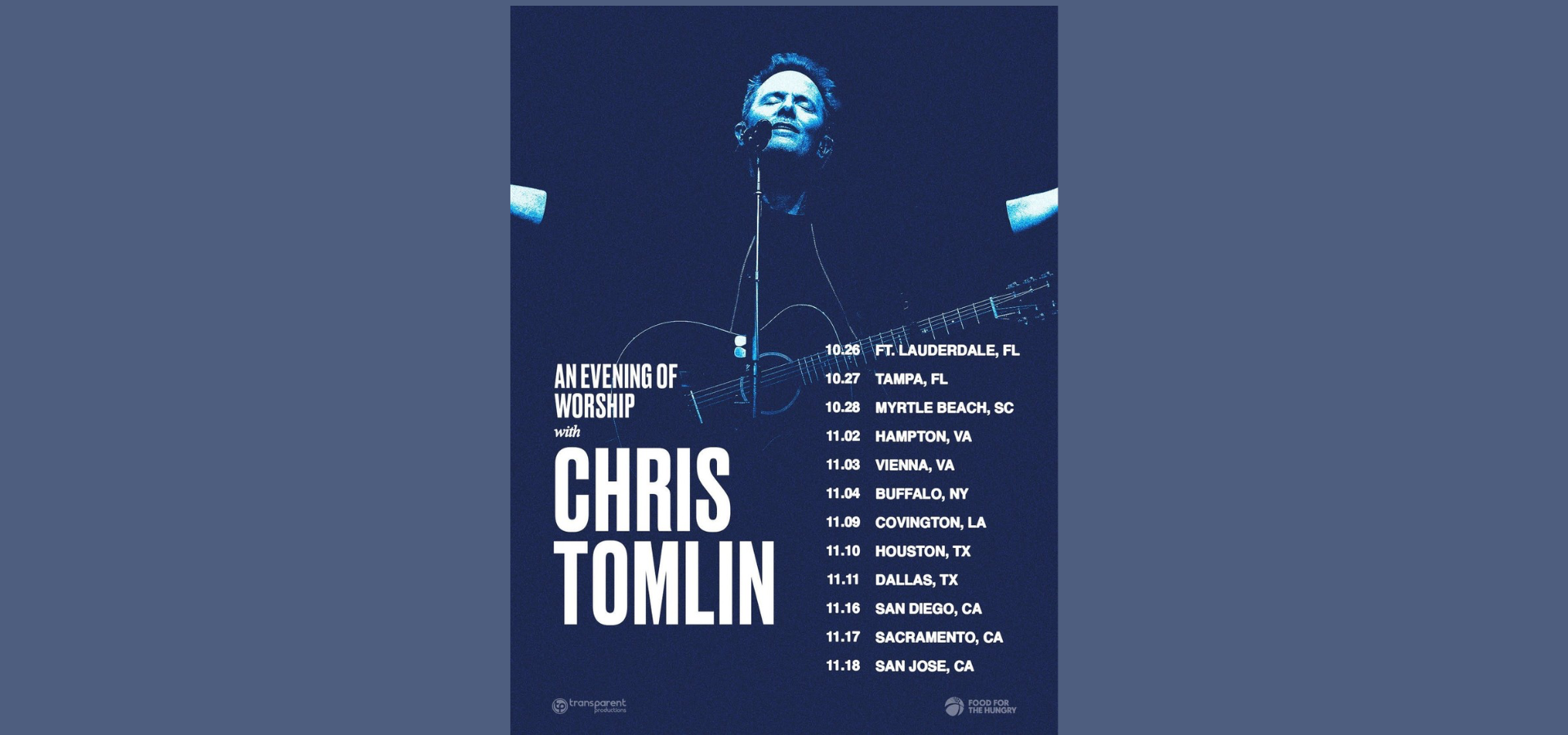 Chris Tomlin Announces "An Evening Of Worship" 2023 Headline Fall Tour