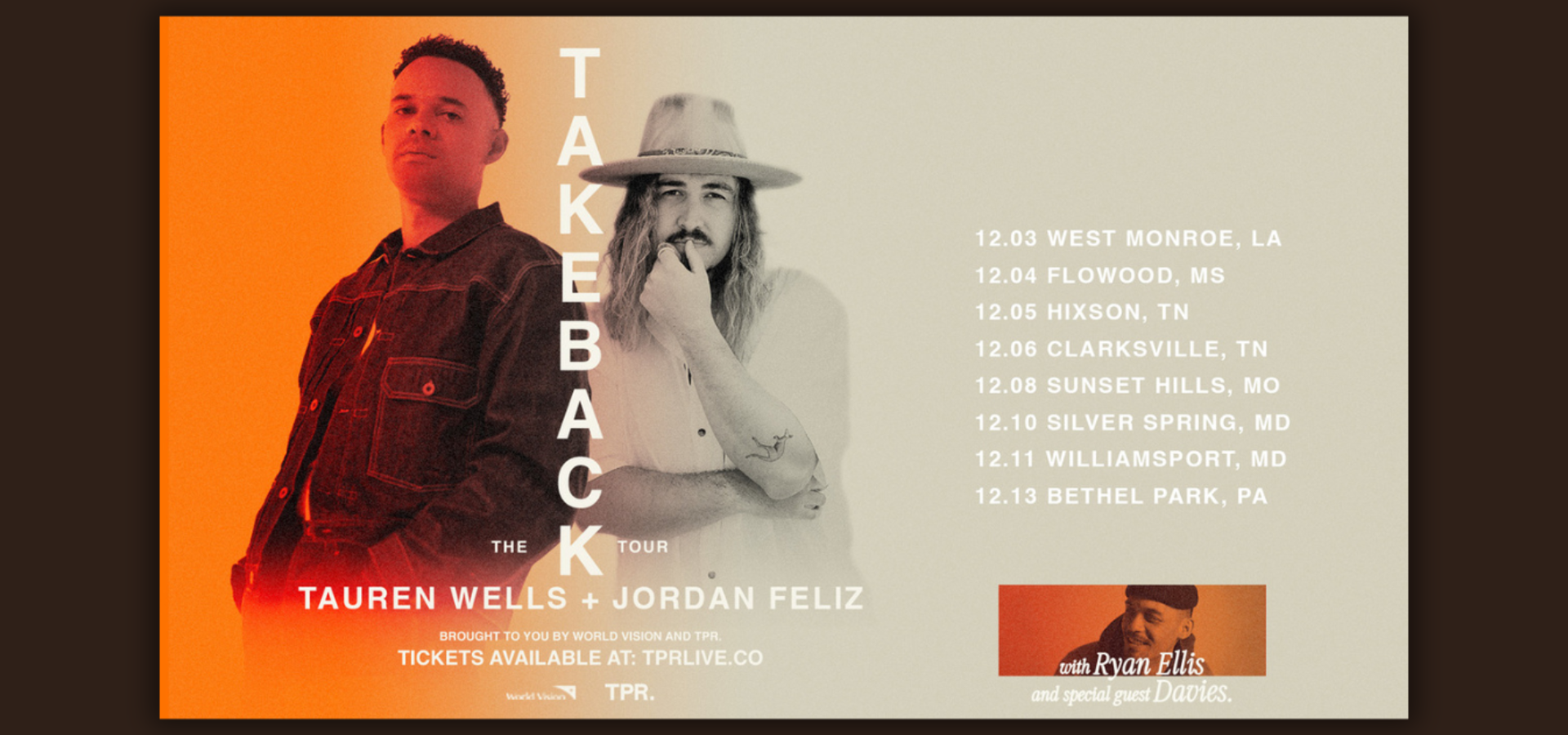 Takeback Tour with Tauren Wells and Jordan Feliz