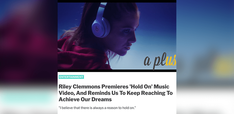 Ashton Kutcher’s aPlus.com Exclusively Premieres Riley Clemmons “Hold On” Music Video