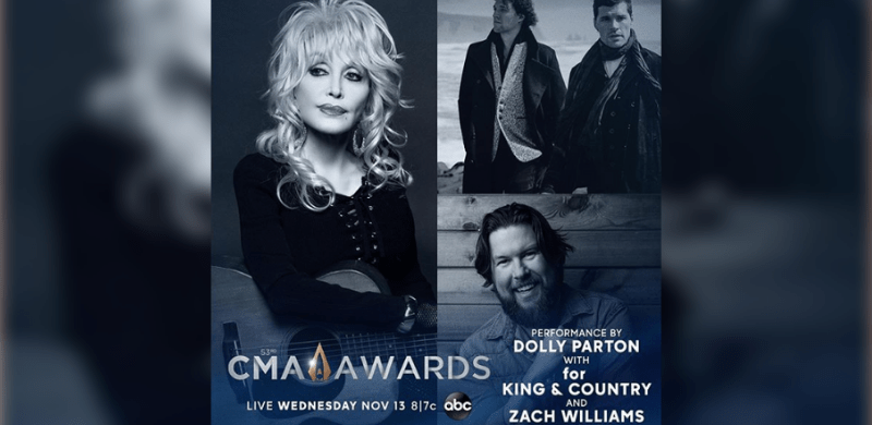 for KING & COUNTRY & Zach Williams to Perform with Dolly on CMA Awards