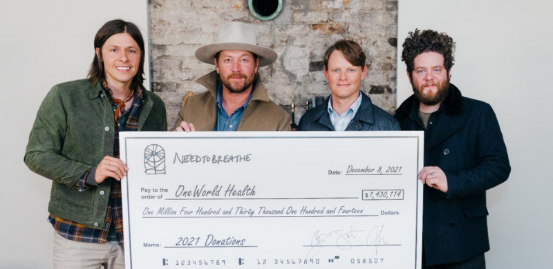 NEEDTOBREATHE Close Out 2021 With Seven-Figure Donations to For Others and OneWorld Health
